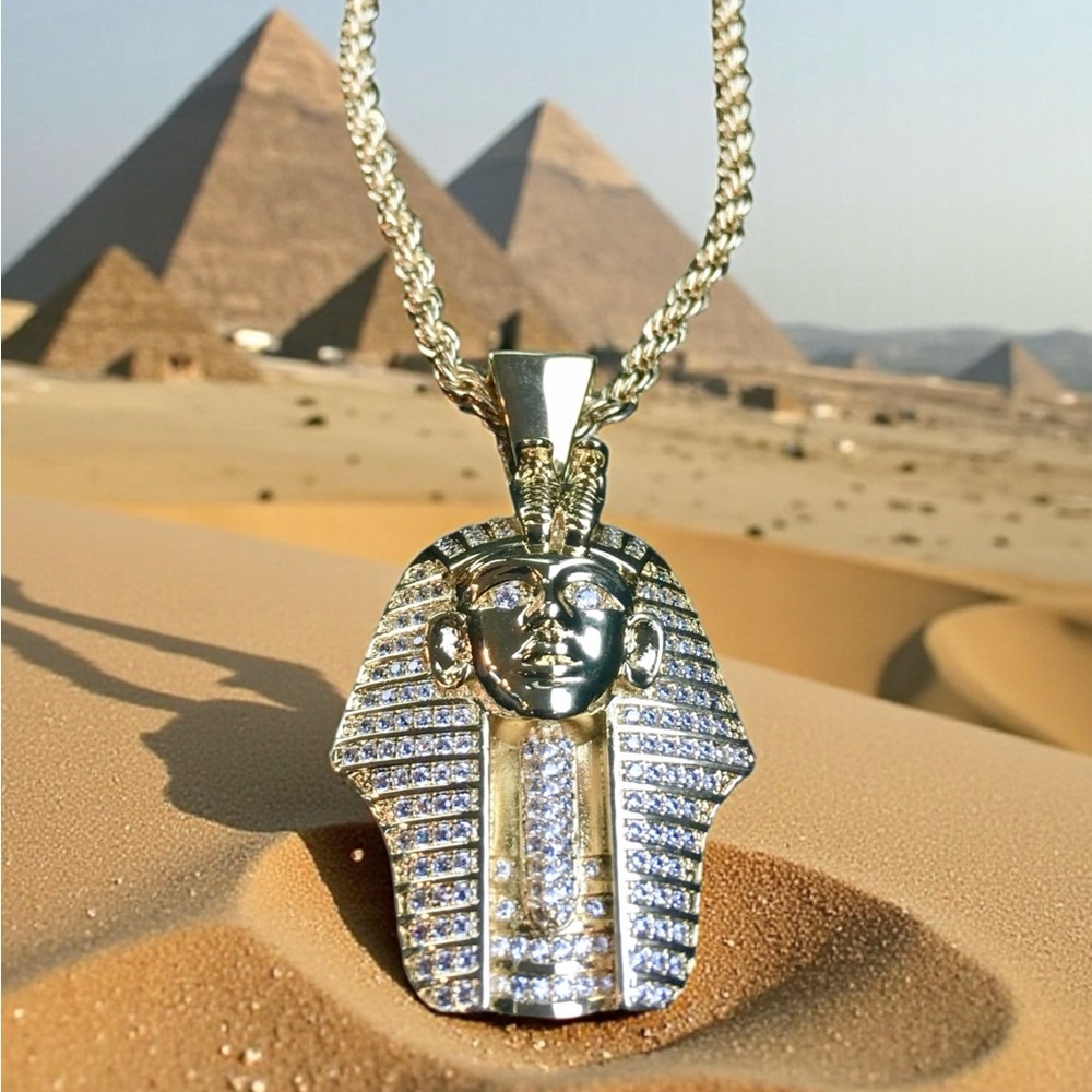 PHARAOH LAB DIAMONDS 18K GOLD CHAIN NECKLACE MADE IN ITALY *LIFETIME WARRANTY*